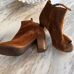Tom's Brown Peep Toe Booties